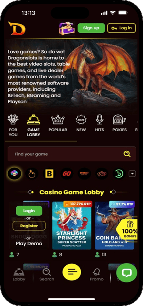 Dragonslots Lobby