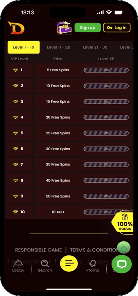 Dragonslots VIP Levels
